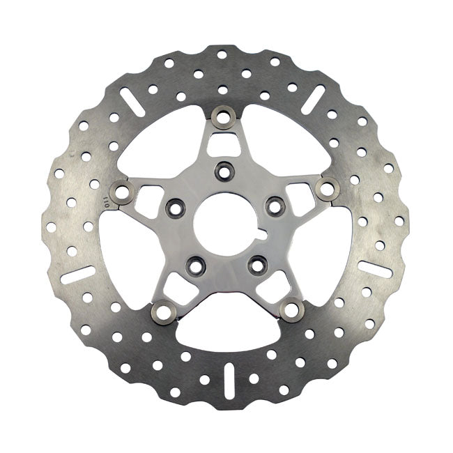 Polished Stainless Contour Floating Wide Brake Front Rotor For Most Upto 1999 H-D Models NU