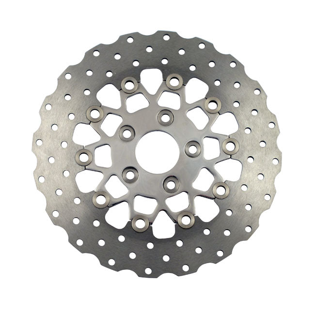 Polished Stainless Contour Floating Wide Brake Rear Rotor For Most Upto 1999 H-D Models NU