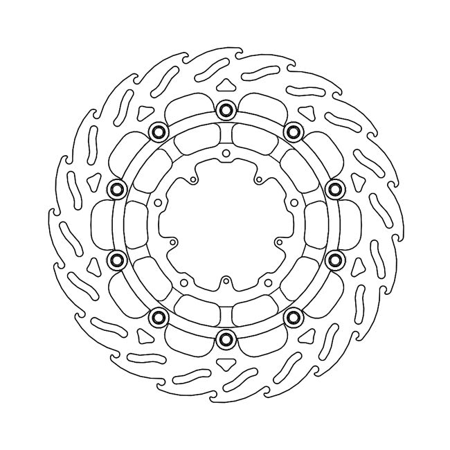 Flame Series Floating Brake Rotor TUV Approved For Front Left: Honda: 20-22 CRF 1100 L Africa Twin Adventure Sports