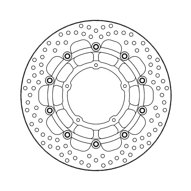 Halo Series Floating Brake Rotor Black TUV Approved For Front Right: Honda: 20-22 CRF 1100 L Africa Twin Adventure Sports