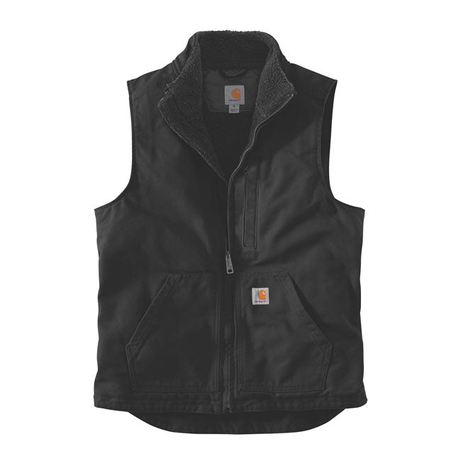 Sherpa-Lined Mock-Neck Vest Black
