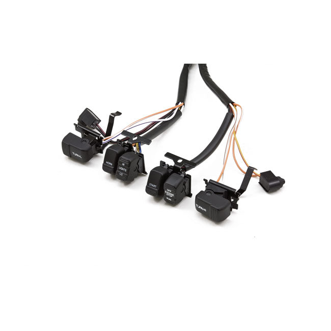 Handlebar Wire & Switch Kit Black Switches For 96-99 BT, TC, XL