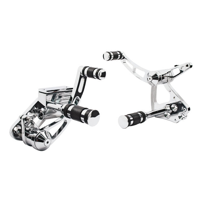 Matador Forward Control Set Chrome For 58-86 4-sp BT