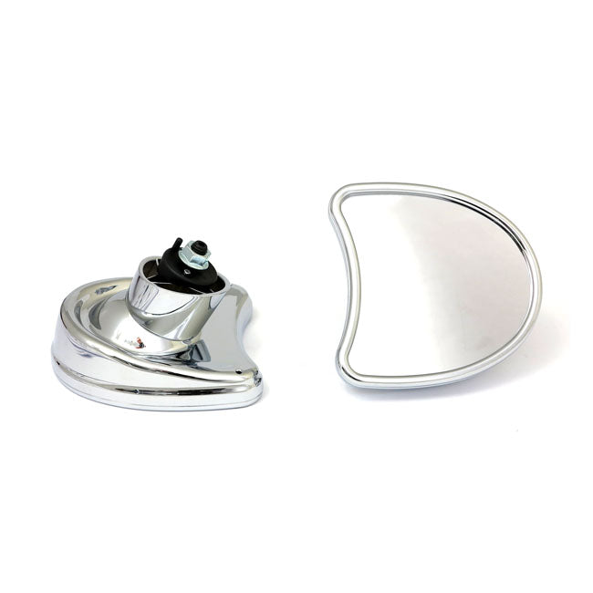 Touring Fairing Mount Mirror Kit Single Vision Chrome For 14-21 FLHT, FLHX, Trikes. Batwing Fairing Models