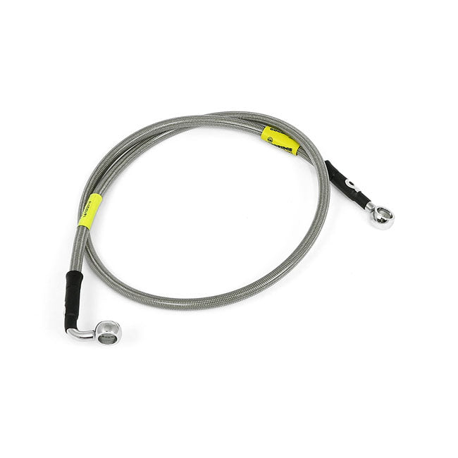 Stainless Clear Coated Upper Front Brake Line For 14-16 FXSB BREAKOUT With ABS
