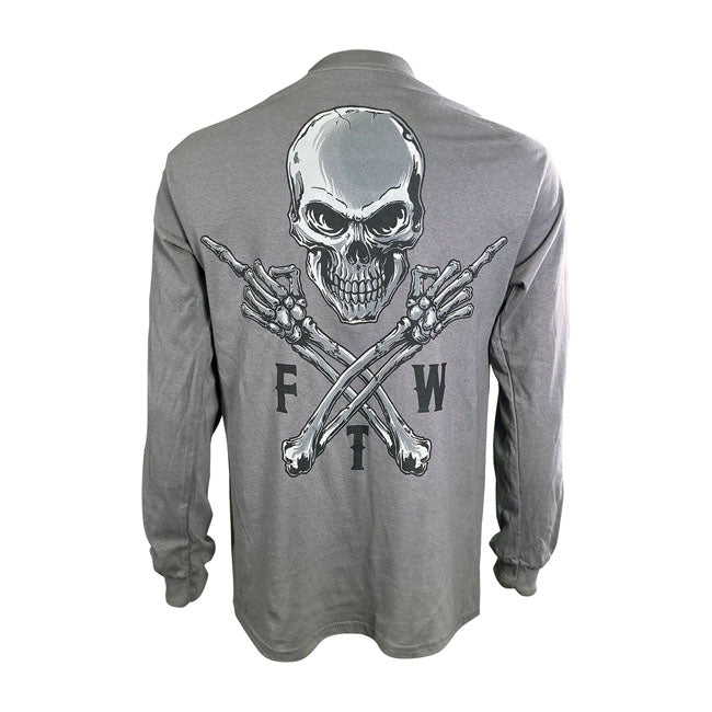 Ftw Skull Grey Long Sleeves T-Shirt Light Grey