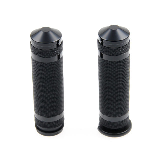 Grooved Handlebar Grips Black - 1" / 25.4 MM For 08-21 H-D With E-Throttle Excl. 18-21 FLTRXSE