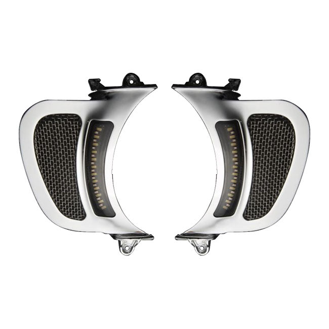 Road Glide LED Vent Inserts Chrome