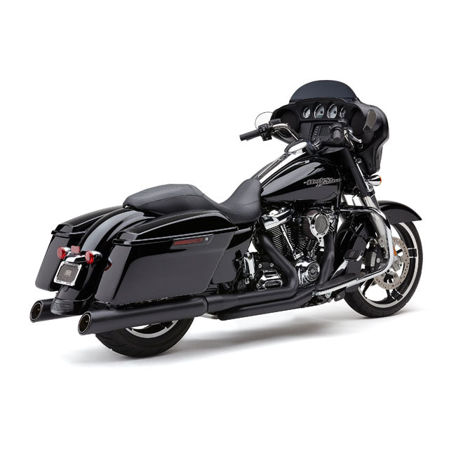 909 Upper Cut Slip-On Mufflers Black - 4 Inch For 95-16 FLT/Touring NU