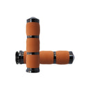 Air Cushioned Grips Black Anodized / Tan Rubber For 18-21 Indian Touring