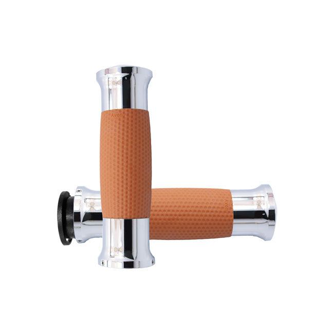 Gel Grips Chrome / Tan For 18-21 Indian Touring