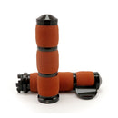 Air Cushioned Grips Black Anodized / Tan With Throttle Boss For 15-21 Indian Scouts