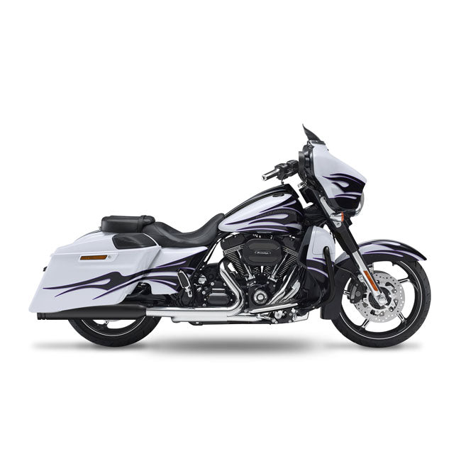 Billet Round End Cap FL-Double Slip-Ons Black For 117" CVO Touring Models: 18-20 CVO Road Glide