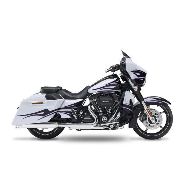 Billet Round End Cap FL-Double Slip-Ons Chrome For 117" CVO Touring Models: 18-20 CVO Road Glide