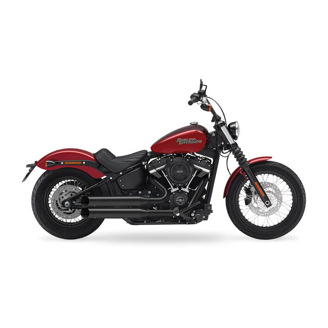 Big Slash End Cap Fusion Long 2-2 Exhaust Black For 107" M8 Softail Models: 18-20 Lowrider