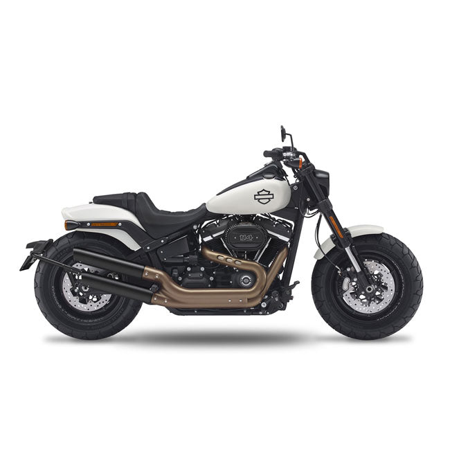 Slash Short Down Fusion Short Slip-Ons Black For 107" M8 Softail Models: 18-20 Fat Bob