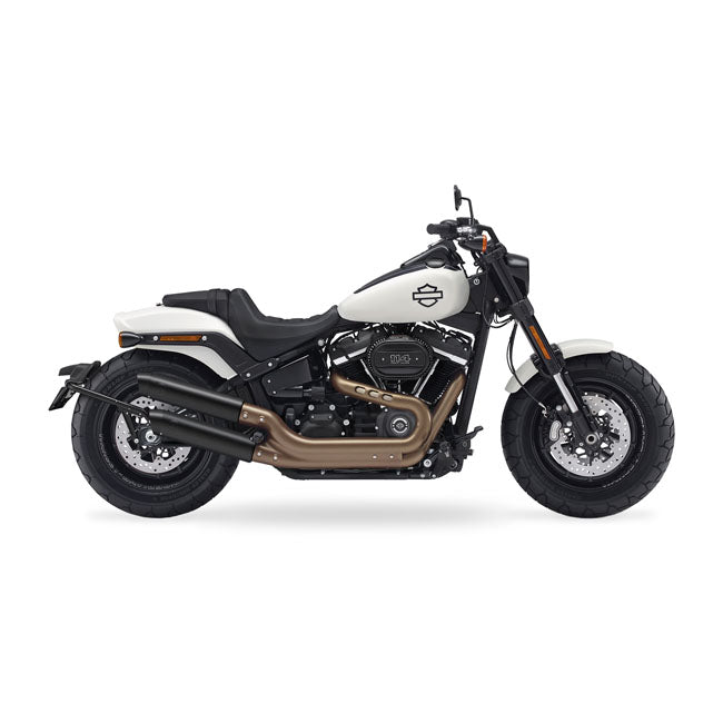 Slash Short Down Fusion Short Slip-Ons Black For 114" M8 Softail Models: 18-20 Fat Bob