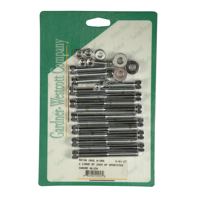 Allen Crank Case Bolt Kit Chrome For 04-21 XL Excl. 08-12 XR1200