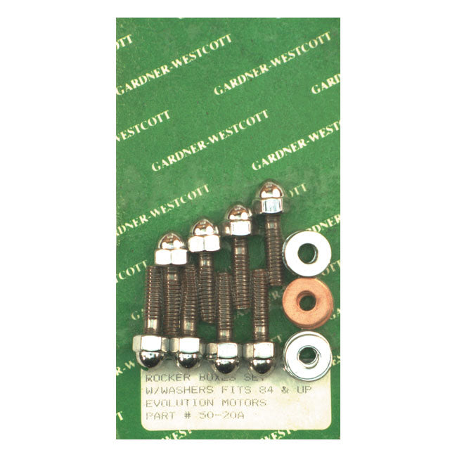 Rocker Box Top Bolt Kit Chrome Low Crown Acorn