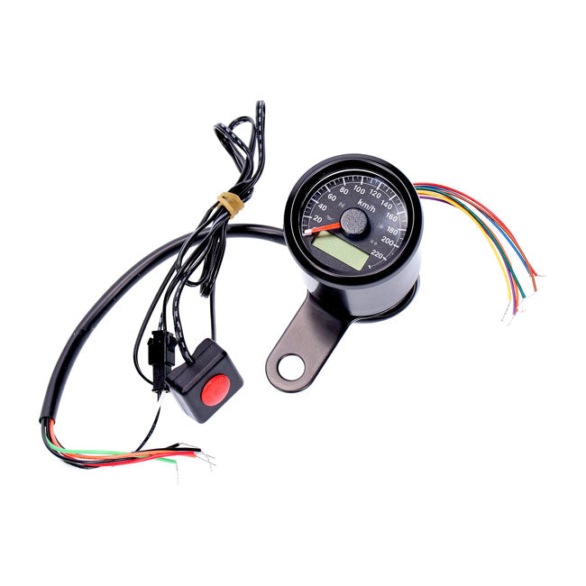 Stoker Electronic Speedometer 48mm Black Black Face