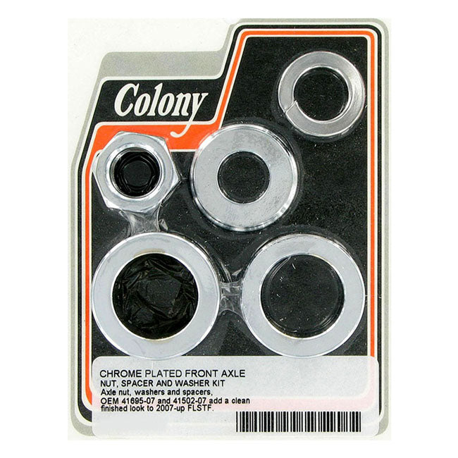 Smooth Front Axle Spacer Kit Chrome For 07-17 FLSTF