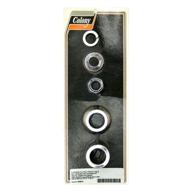 Smooth Front Axle Spacer Kit Chrome For 07-17 FLSTC/FLSTN