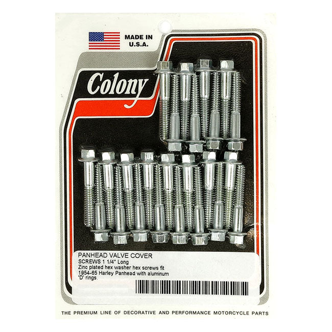 Panhead Rocker Long Cover Screw Kit Zinc Hex