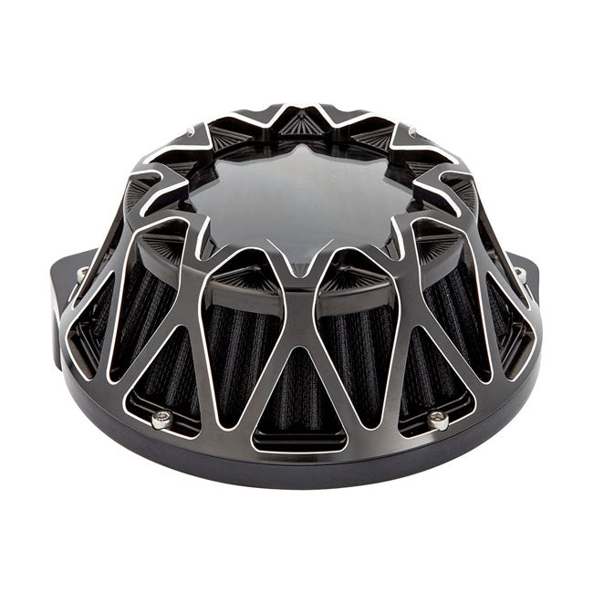Crossfire Air Cleaner Kit Black Contrast Machined For CV Carb: 93-06 B.T.