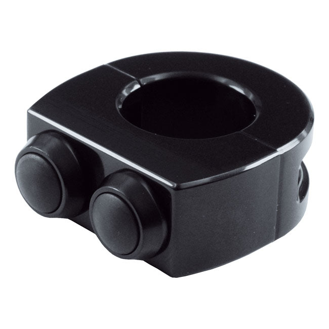 Mo.Switch 2 Push Button Housing Black With Black Switches - 1 Inch Handlebar