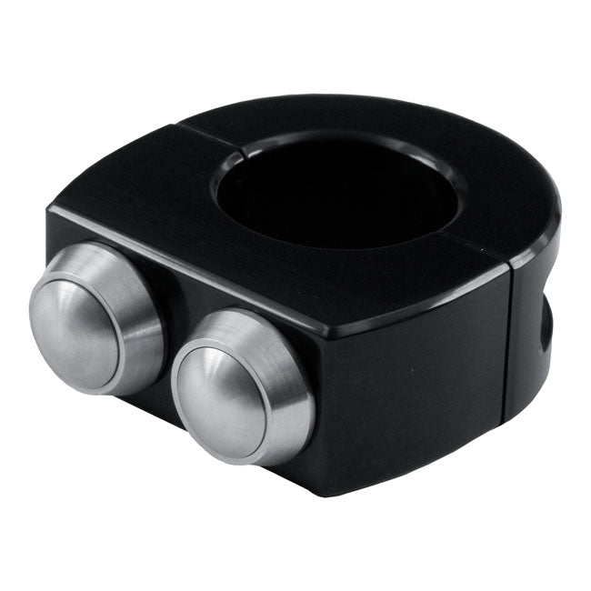 Mo.Switch 2 Push Button Housing Black With Stainless Switches - 1 Inch Handlebar