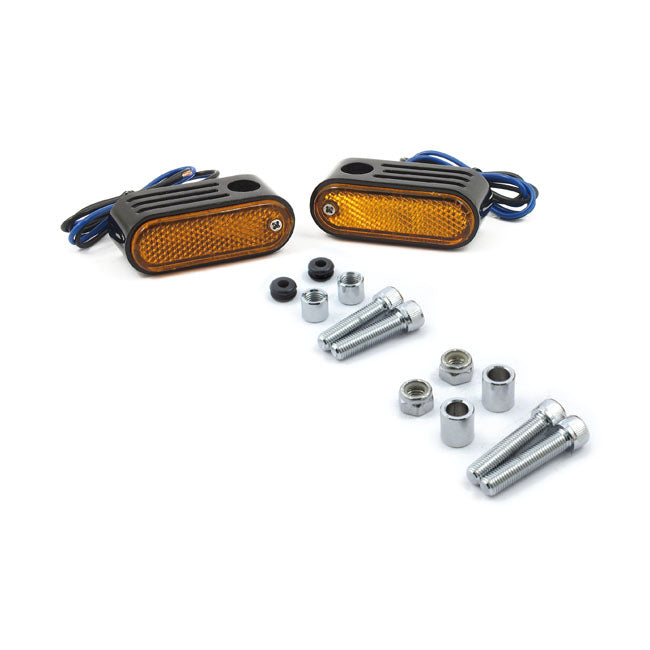 Lango Side Lighters Turn Signals Amber Lens Black