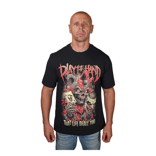 Play The Hand Jester T-Shirt Black
