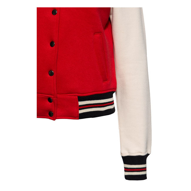 Queen Kerosin Motor Queen College Sweat Ladies Jacket Red / White