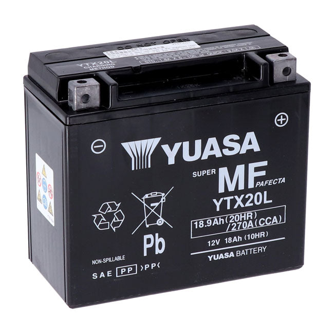 Agm Battery Ytx20L-Wc For Honda: 12-19 GL1800 Gold Wing, F6B, F6C 1800cc