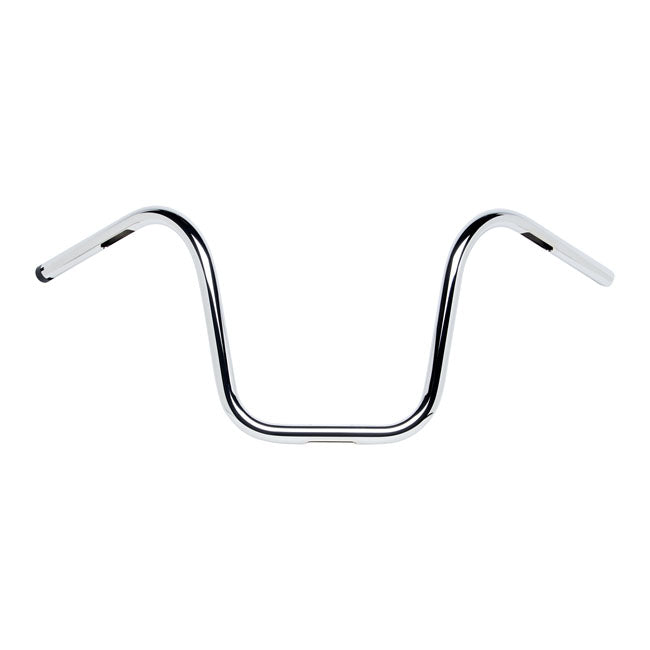 1 Inch Apes Handlebar 12 Inch Rise Chrome TUV Approved Fits 82-21 H-D Mech. Or E-Throttle With 1" I.D. Risers