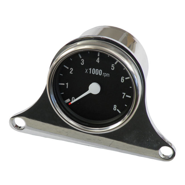 Mini Electronic Tachometer Kit Chrome 8000 Rpm