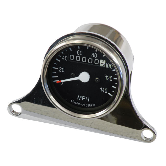 Mini Speedometer Kit Chrome 2:1 Mph Drive Ratio