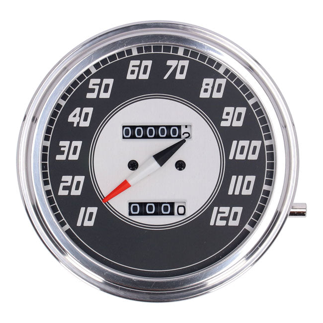 FL Speedometer 46-47 Face Silver / Black 2:1 Mph