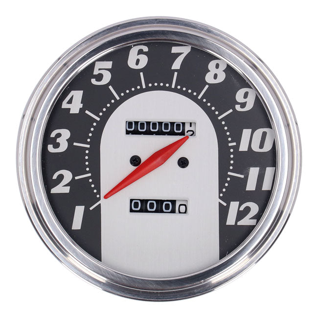 FL Speedometer 62-67 Face Black / Silver 2.24:1 Mph