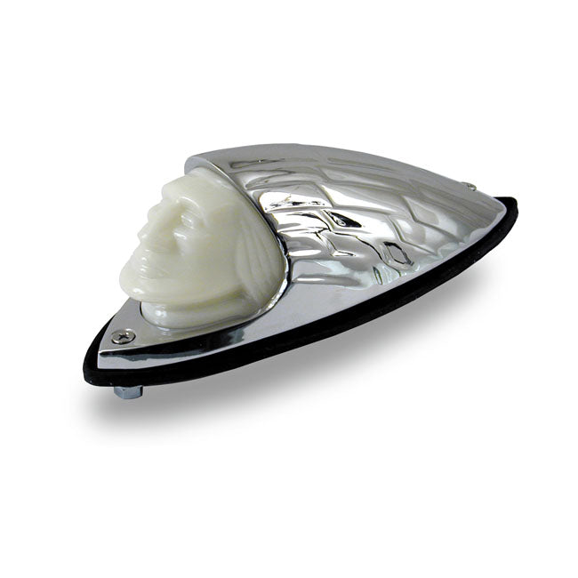 Indian Head Front Fender Light Chrome White Lens