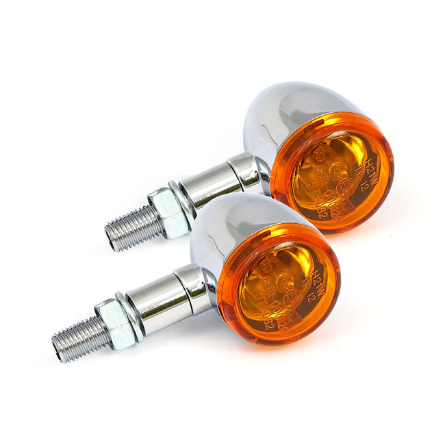 Mini Bullet Turn Signals Chrome Plain