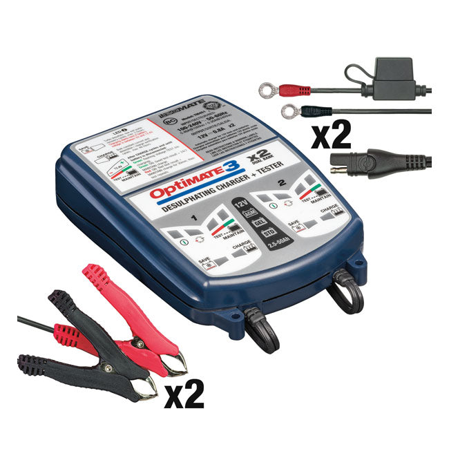 Tecmate 3 X 2 12V Battery Charger