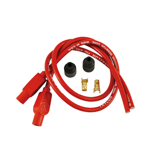 8 MM Carbon Core Universal Spark Plug Wire Set Red - 180 Degree