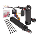 Apex Heated Grips Black Contrast Cut For 96-21 H-D With Dual Throttle Cables