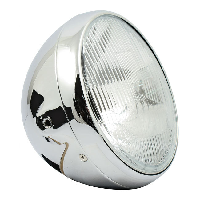 British Style Headlamp Chrome - 7 Inch