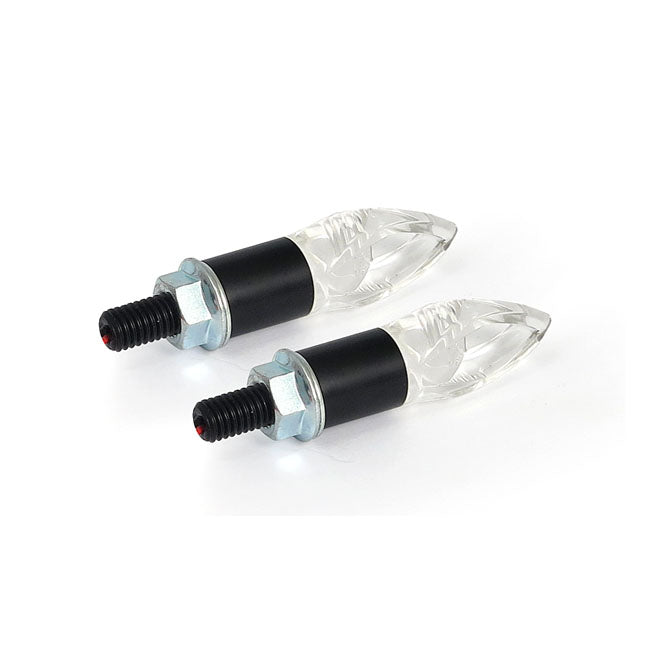 Crystal LED Turn Signal Set Black Stem