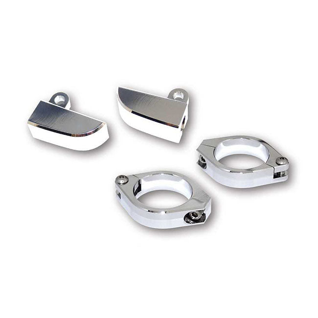 Paco Turn Signal Fork Mount Kit Chrome - 35-37mm