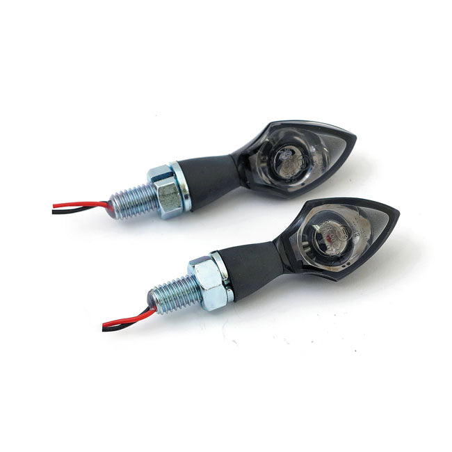 Pen Head LED Turn Signals Black / Smoke Lens