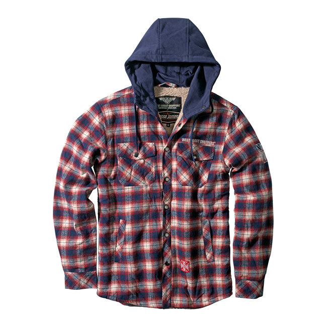 Sherpa Lined Flannel Jacket Navy / Red