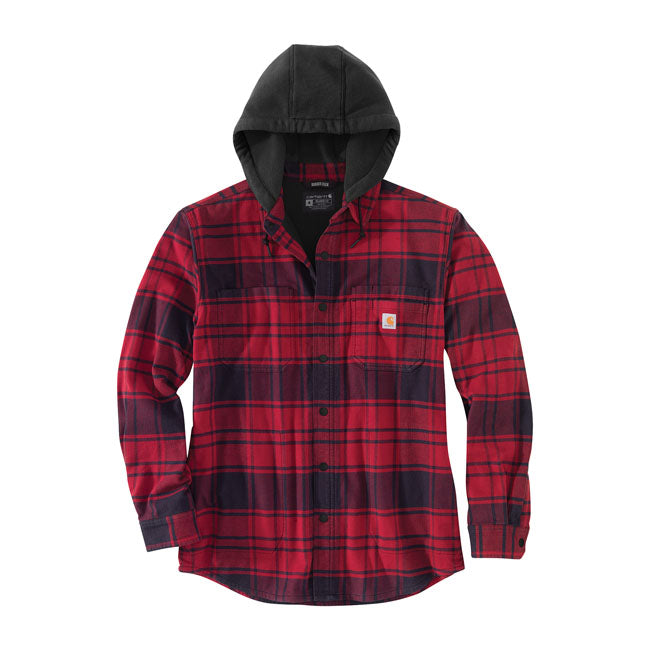 Flannel Hooded Shirt Oxblood